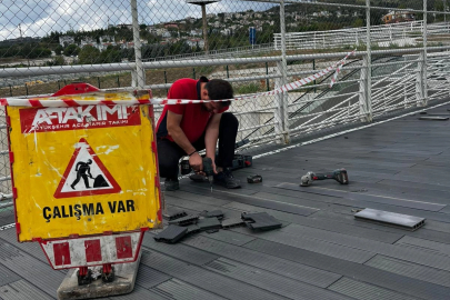 Kocaeli Şehir Hastanesi üst geçidinde hummalı çalışma