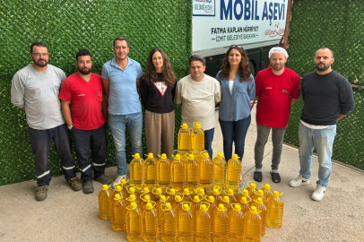 İzmit'te 335 litre yağ Aşevi’ne teslim edildi