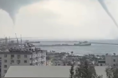 Silifke açıklarında oluşan 2 hortum kamerada