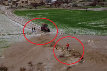 Diyarbakır'da yoğun yağış: Araziler sulara gömüldü, 1 kişi mahsur kaldı