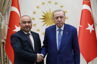 Erdoğan, Kırgızistan Parlamento Başkanı Nurlanbek Turgunbek Uulu'yu kabul etti