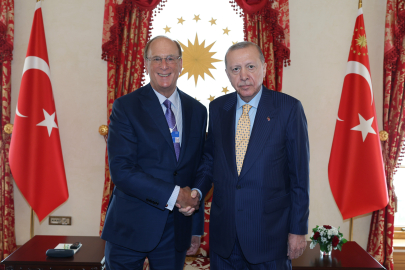 Cumhurbaşkanı Erdoğan, WEF Başkanı Fink'i kabul etti