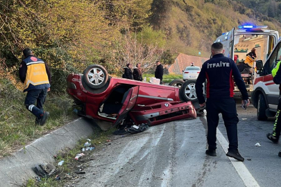 Zonguldak'ta ormancıları taşıyan otomobil takla attı: 3 yaralı