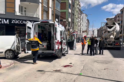 Beton mikserinin çarptığı kadın yaralandı