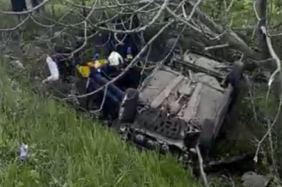 Samsun'da otomobil şarampole devrildi: 1 yaralı