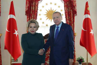 Cumhurbaşkanı Erdoğan, Rusya Federasyonu Meclis Başkanı Valentina Matviyenko'yu kabul etti