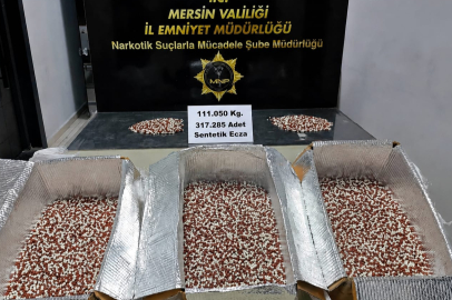 Mersin’de 317 bin 285 adet sentetik ecza ele geçirildi: 1 tutuklu