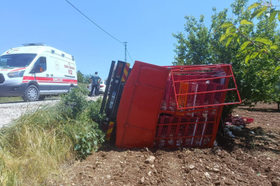 Malatya'da tavuk yüklü kamyon devrildi