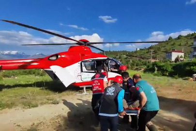 Refahiye’de rahatsızlanan kalp hastasına, ambulans helikopterle yardım